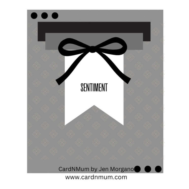A graphic design featuring a gray background with a decorative pattern. The design has a central white banner with the word 'SENTIMENT' in bold black text and a black bow at the top. The bottom includes a website credit.