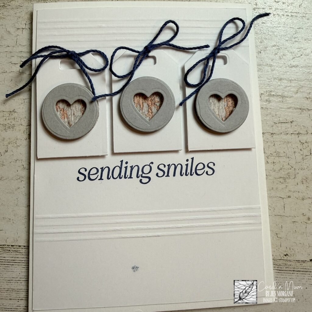 minimalist greeting card with white background and navy twine accents